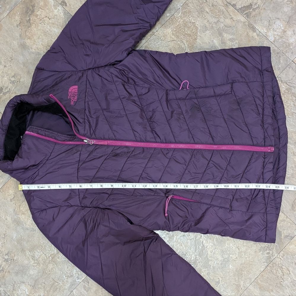 The North Face Small Deep Purple w/ Hot Pink Zippers Quilted Winter Jacket Coat - Picture 11 of 12